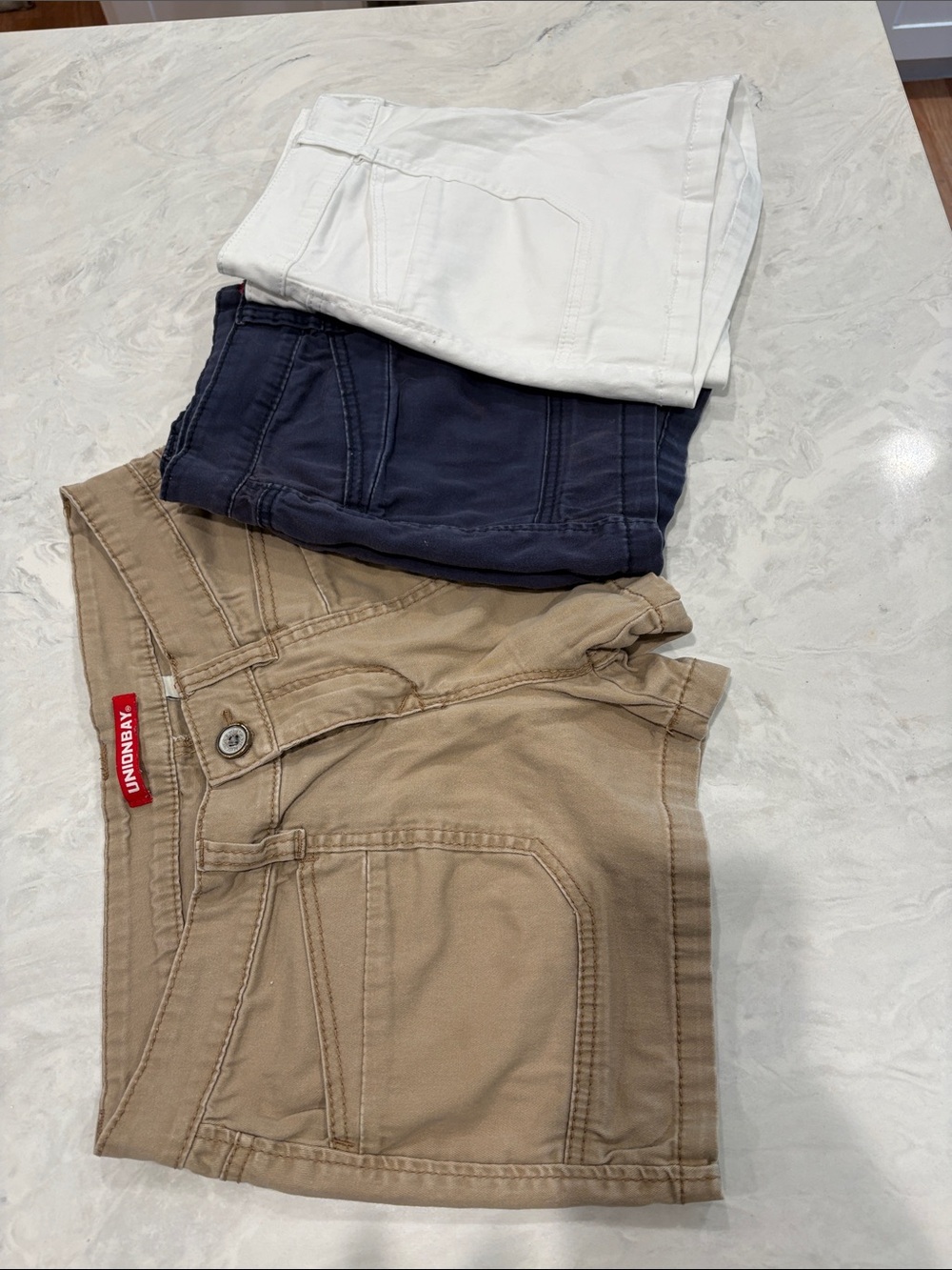 Unionbay Stretch Shorts - Tan, Navy, White (3-Pack)